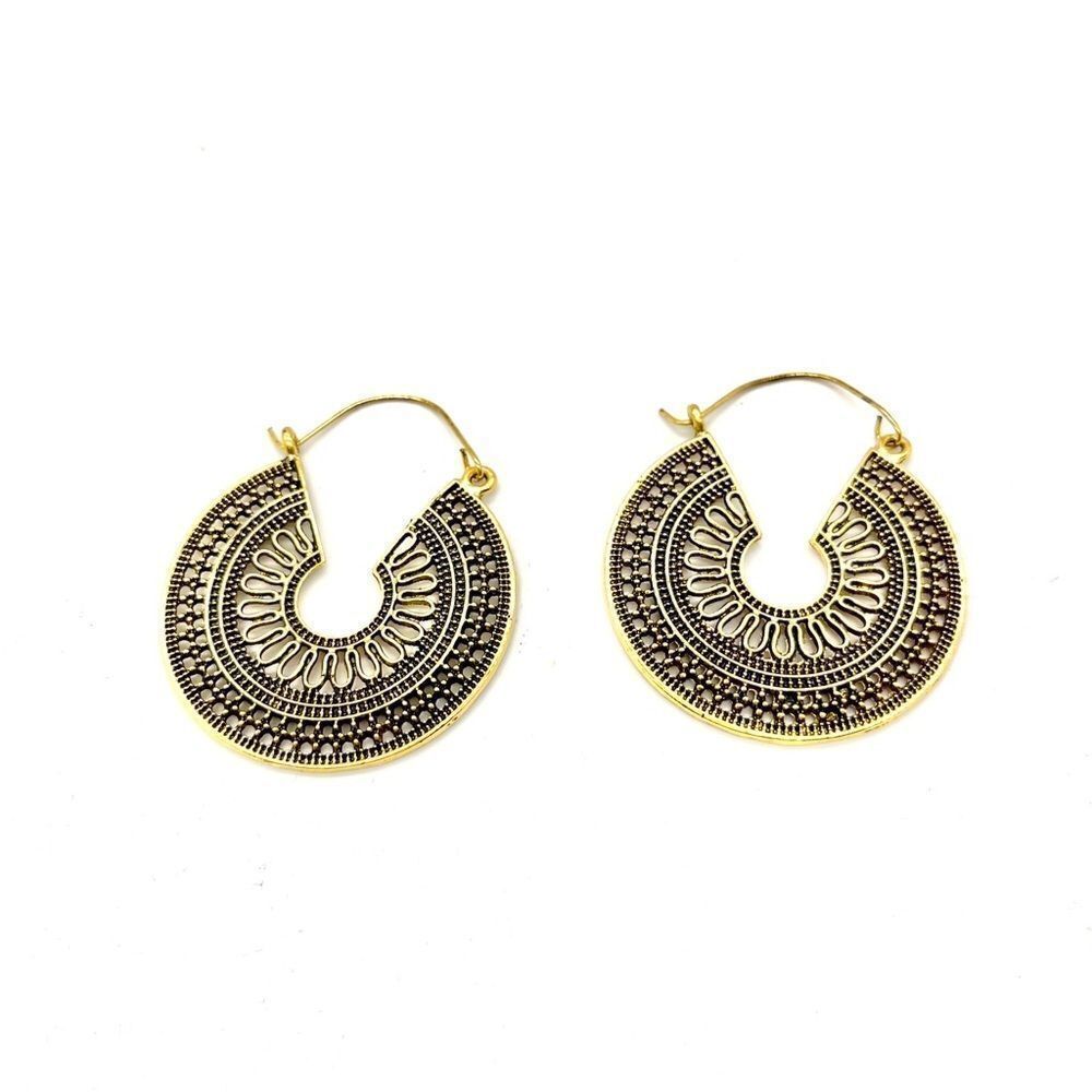 Boho Gold Tone Earrings - Picture 2 of 2